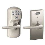 Schlage FE576CEN625LAT polished chrome keypad entry door lever