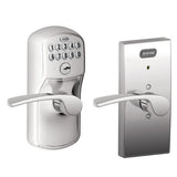 Schlage FE576CEN619MER satin nickel keypad entry door lever