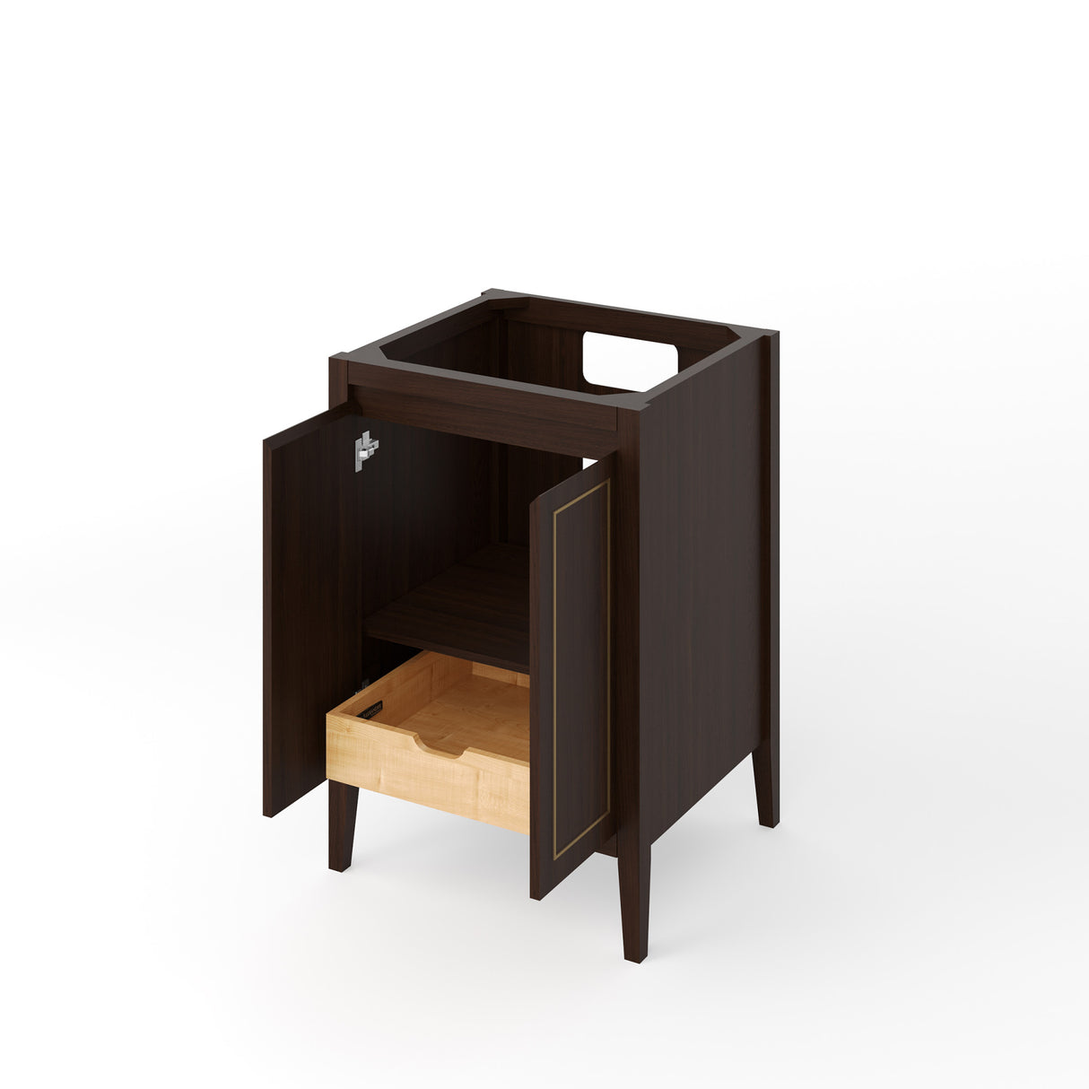Jeffrey Alexander Percival 24" Dark Walnut Single Sink Bathroom Vanity with White Quartz Top - 8 in. Widespread Faucet Top - VKITPER24DWWQR1 product image 3