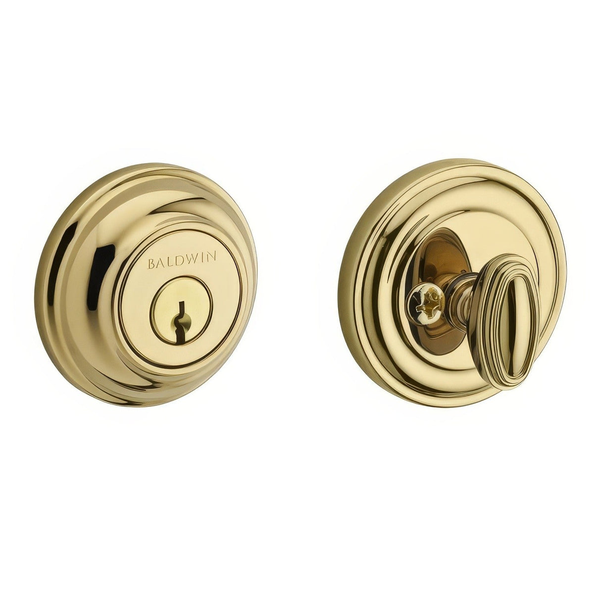 Baldwin SCTRD003 polished brass single cylinder deadbolt