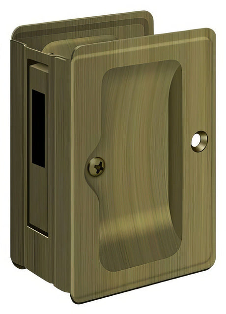 Deltana SDAR325U5 antique brass pocket door lock