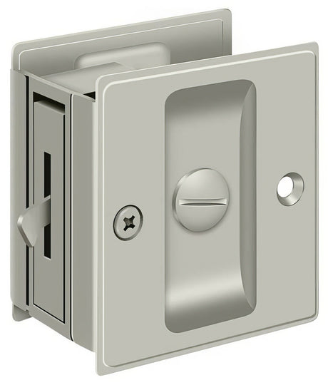 Deltana SDL25U15 satin nickel privacy pocket door lock
