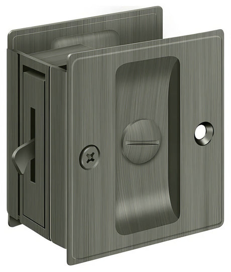 Deltana SDL25U15A privacy pocket door lock in satin stainless, additional view