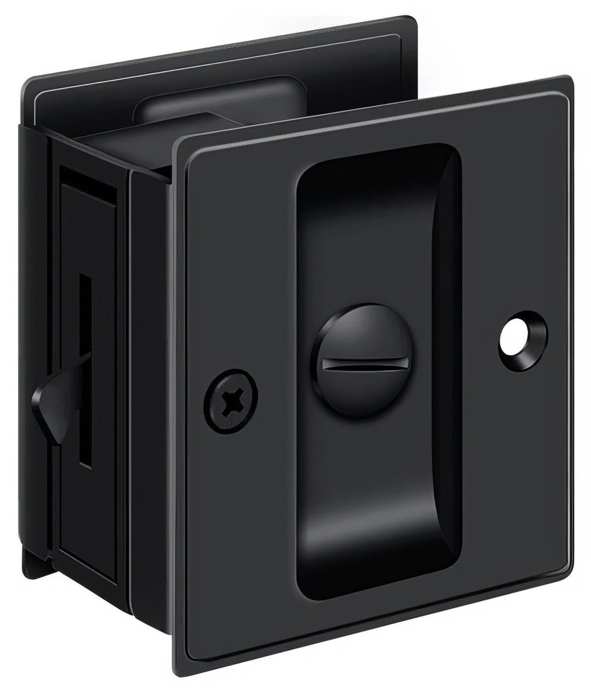 Deltana SDL25U19 black privacy pocket door lock