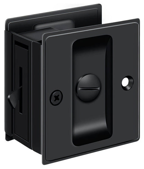 Deltana SDL25U19 black privacy pocket door lock