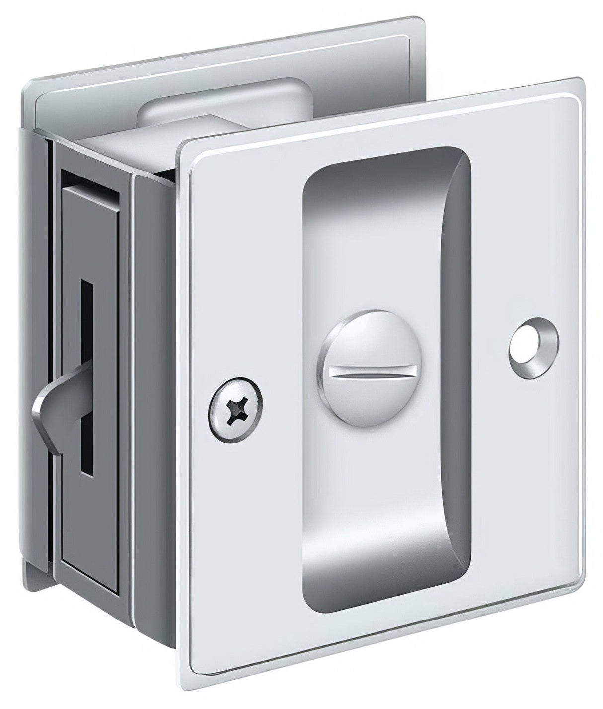 Deltana SDL25U26 chrome privacy pocket door lock