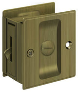 Deltana SDL25U5 antique brass privacy pocket door lock