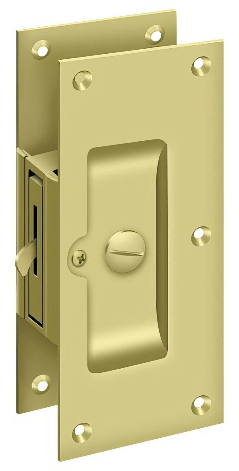 Deltana SDL60U3 polished brass privacy pocket door lock