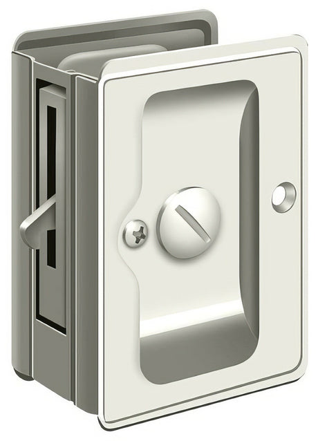 Deltana SDLA325U14 privacy pocket door lock in satin stainless, additional view