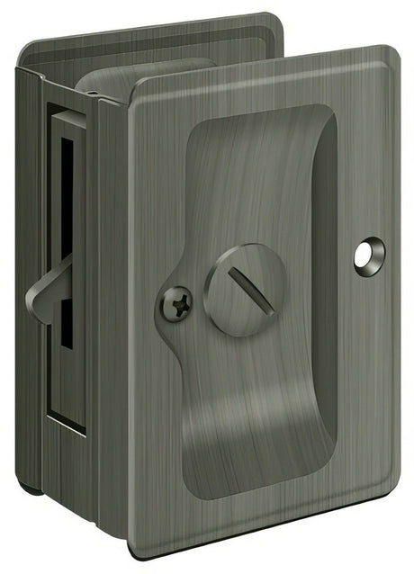 Deltana SDLA325U15A antique nickel privacy pocket door lock