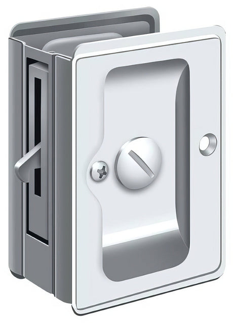 Deltana SDLA325U26D privacy pocket door lock in satin stainless, additional view