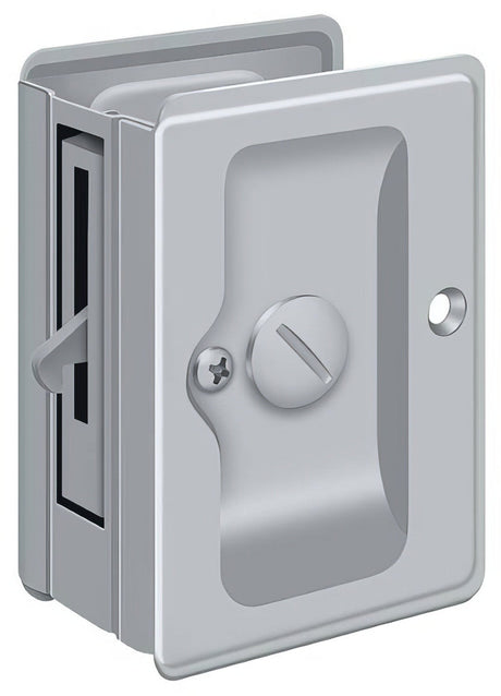 Deltana SDLA325U26D privacy pocket door lock in satin stainless, additional view