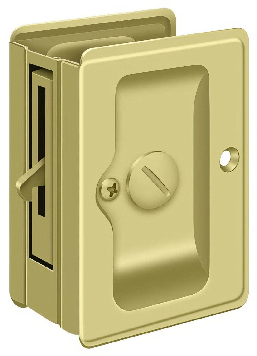Deltana SDLA325U3 polished brass privacy pocket door lock