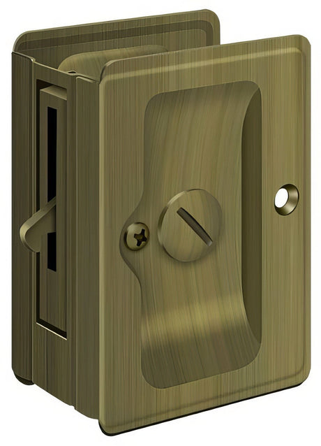 Deltana SDLA325U5 privacy pocket door lock in satin stainless, additional view