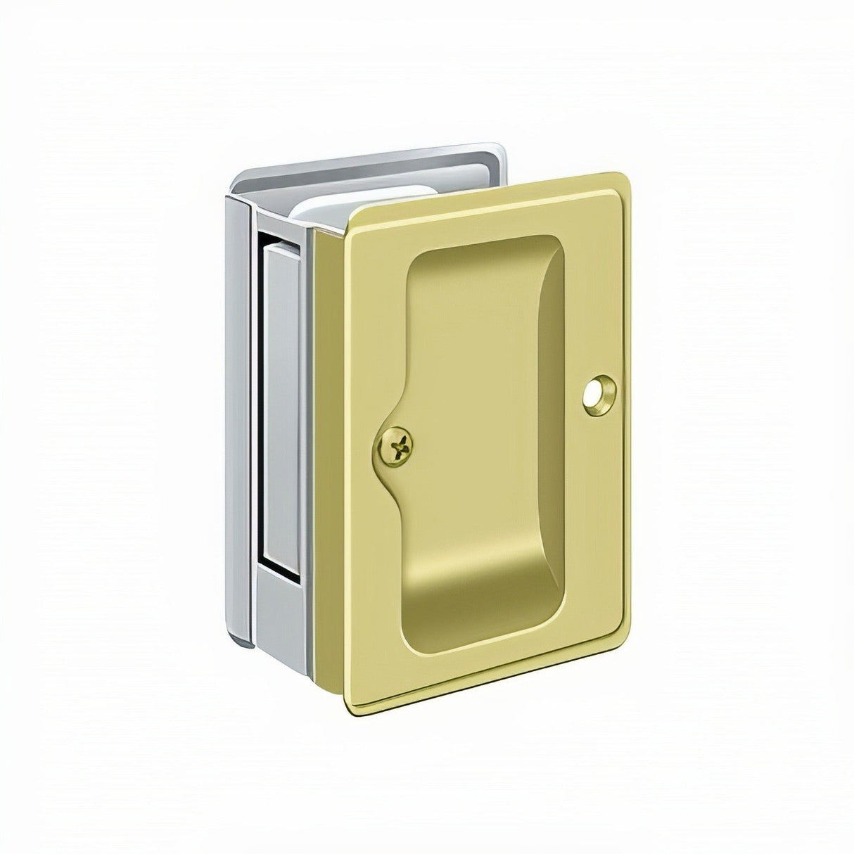 Deltana SDPA325U3/26 polished brass / chrome passage pocket door lock