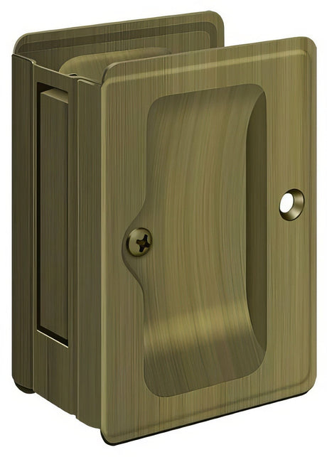 Deltana SDPA325U5 antique brass passage pocket door lock