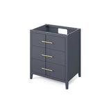 Jeffrey Alexander Katara 30" Blue Steel Single Sink Bathroom Vanity with White Quartz Top - 8 in. Widespread Faucet Top - VKITKAT30BSWQR product image 2