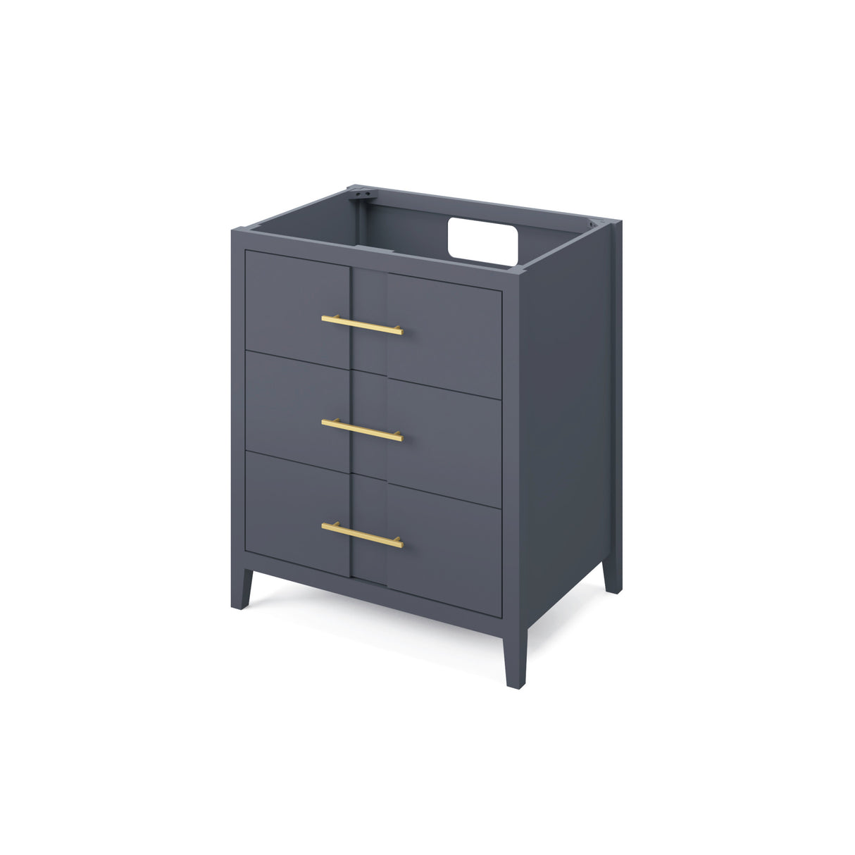 Jeffrey Alexander Katara 30" Blue Steel Single Sink Bathroom Vanity with Calacatta Vienna Quartz Top - 8 in. Widespread Faucet Top product image 3