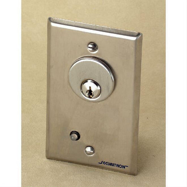 Securitron MKS Mortise Key Switch Momentary Switch Only Satin Stainless Steel Finish