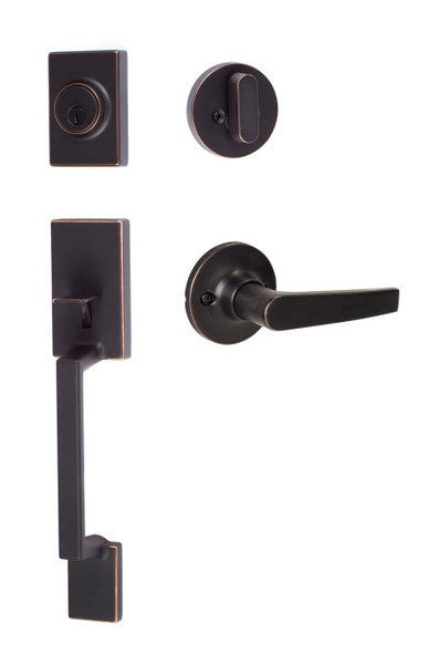 Sure-Loc Hardware SH507-R-CD Stockholm Handleset with Cedar Handleset Trim