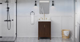 Jeffrey Alexander Theodora 24" Dark Walnut Single Sink Bathroom Vanity with Calacatta Vienna Quartz Top - 8 in. Widespread Faucet Top product image 6
