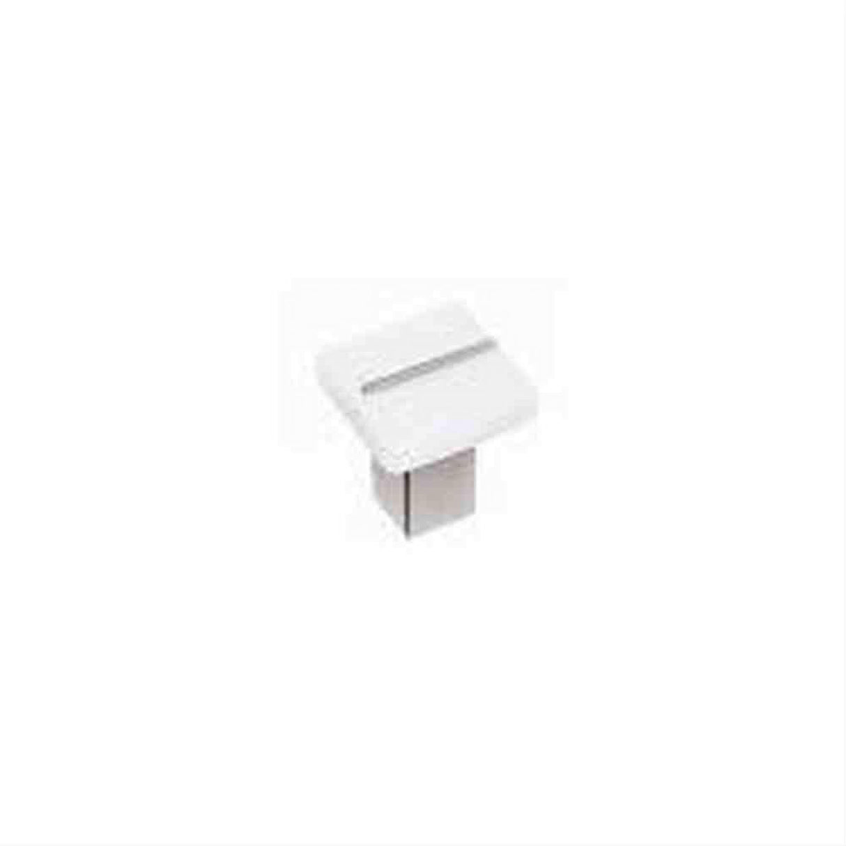 Sietto K-1400-SN Bandwidth White Square Knob & Gray Stringer Satin Nickel