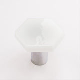 Sietto K-1700-PC Hexagon White Knob Polished Chrome
