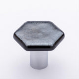 Sietto K-1702-PC Hexagon Irid Silve Black Knob Polished Chrome