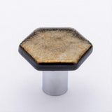 Sietto K-1703-PC Hexagon Irid Gold Black Knob Polished Chrome