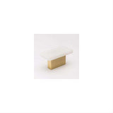 Sietto K-1801-SB Skyline White Knob Satin Brass