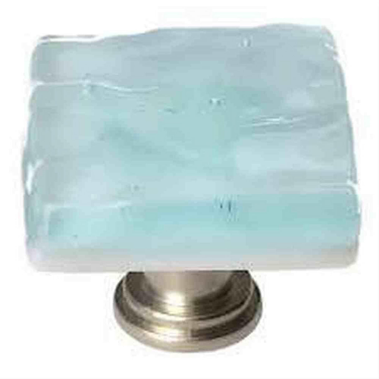 Sietto K-208-SN Glacier Light Aqua Knob Satin Nickel