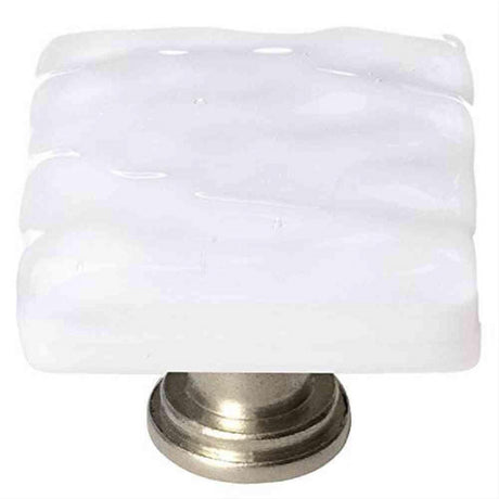 Sietto K-212-SN Glacier White Knob Satin Nickel