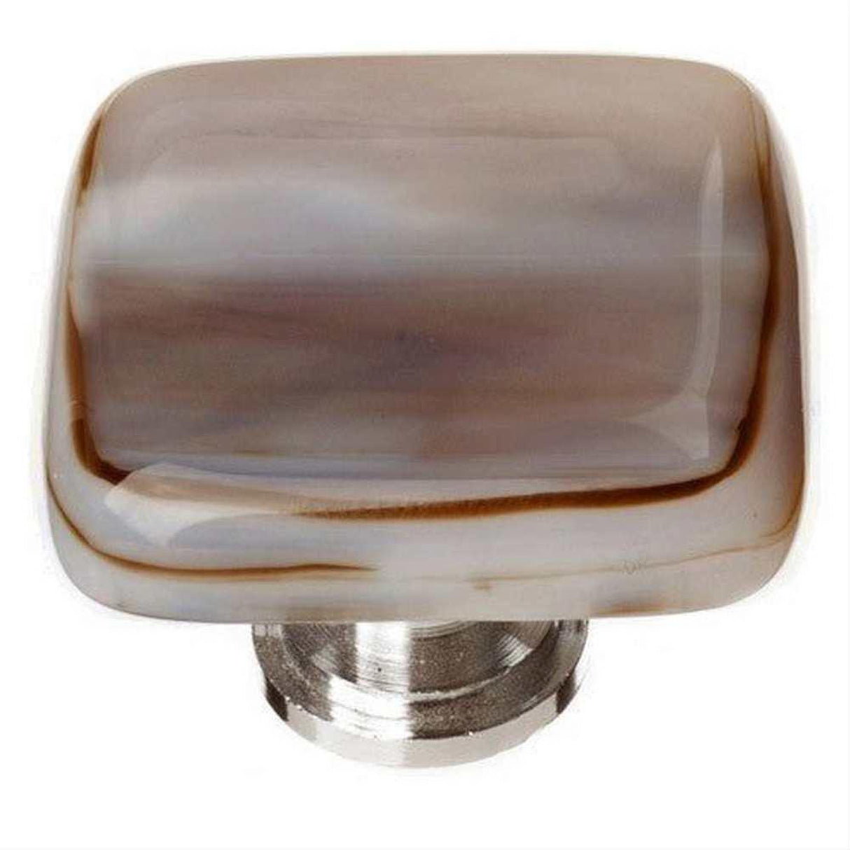 Sietto K-305-SN Cirrus White with Brown Knob Satin Nickel