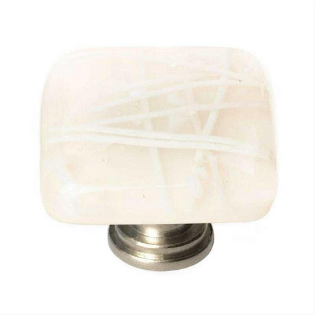 Sietto K-500-SN Cirrus Vanilla & White Mardi Gras Knob Satin Nickel