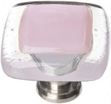 Sietto K-717-SN Reflective Pink Knob Satin Nickel
