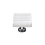Sietto K-800-PC Reed White Knob Polished Chrome
