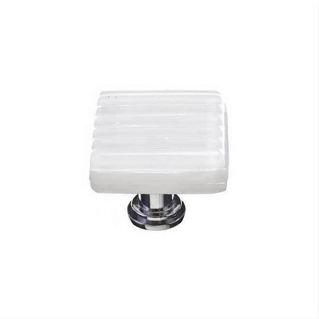 Sietto K-800-PC Reed White Knob Polished Chrome