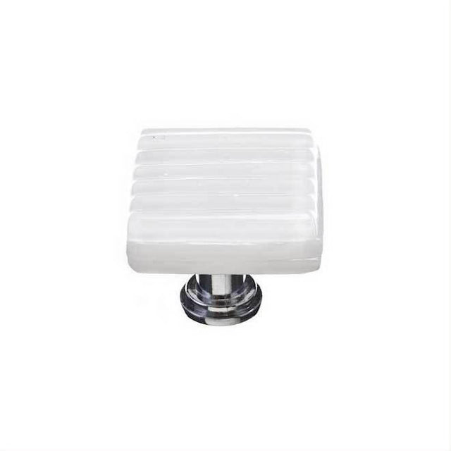 Sietto K-800-PC Reed White Knob Polished Chrome