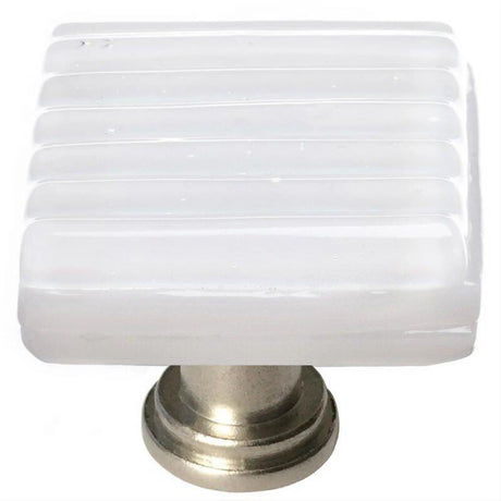 Sietto K-800-SN Reed White Knob Satin Nickel