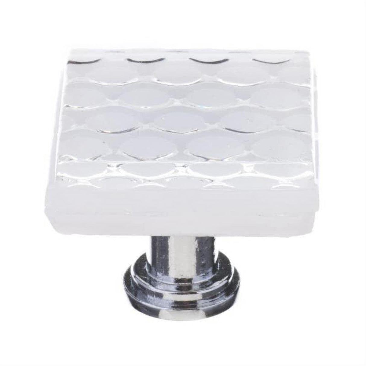 Sietto K-900-PC Honeycomb White Knob Polished Chrome