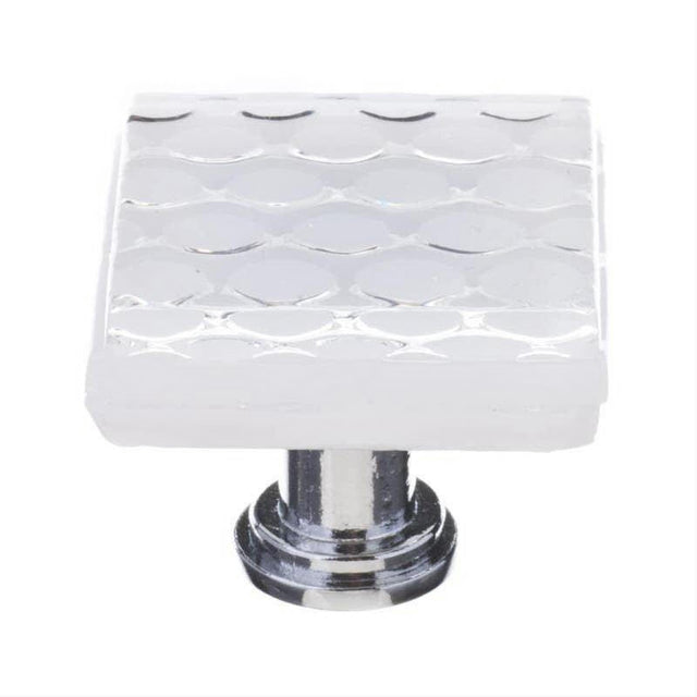 Sietto K-900-PC Honeycomb White Knob Polished Chrome