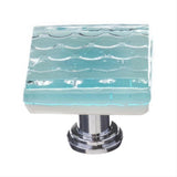 Sietto K-901-PC Honeycomb Light Aqua Knob Polished Chrome