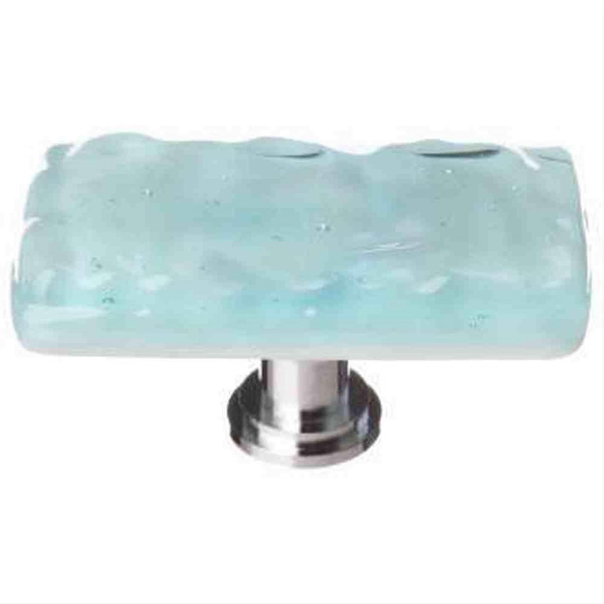 Sietto LK-208-PC Glacier Light Aqua Long Knob Polished Chrome