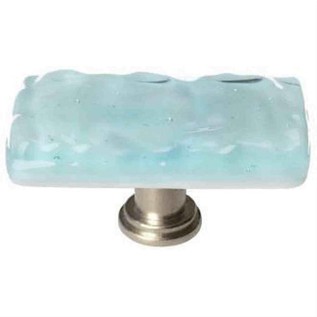 Sietto LK-208-SN Glacier Light Aqua Long Knob Satin Nickel