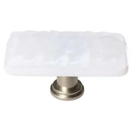 Sietto LK-212-SN Glacier White Long Knob Satin Nickel