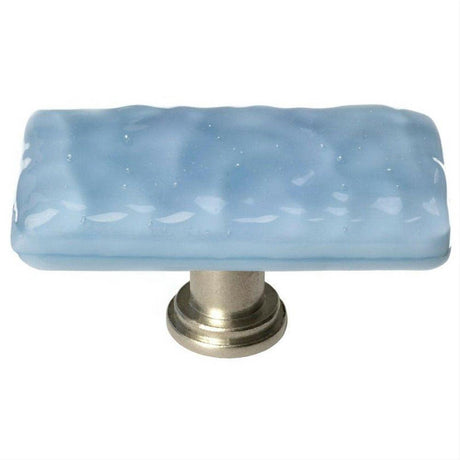 Sietto LK-215-SN Glacier Powder Blue Long Knob Satin Nickel