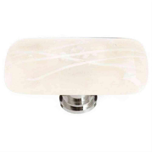 Sietto LK-500-PC Cirrus Vanilla & White Mardi Gras Long Knob Polished Chrome