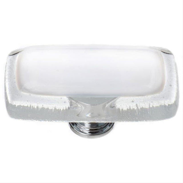 Sietto LK-701-PC Reflective White Long Knob Polished Chrome