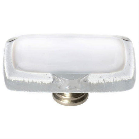 Sietto LK-701-SN Reflective White Long Knob Satin Nickel