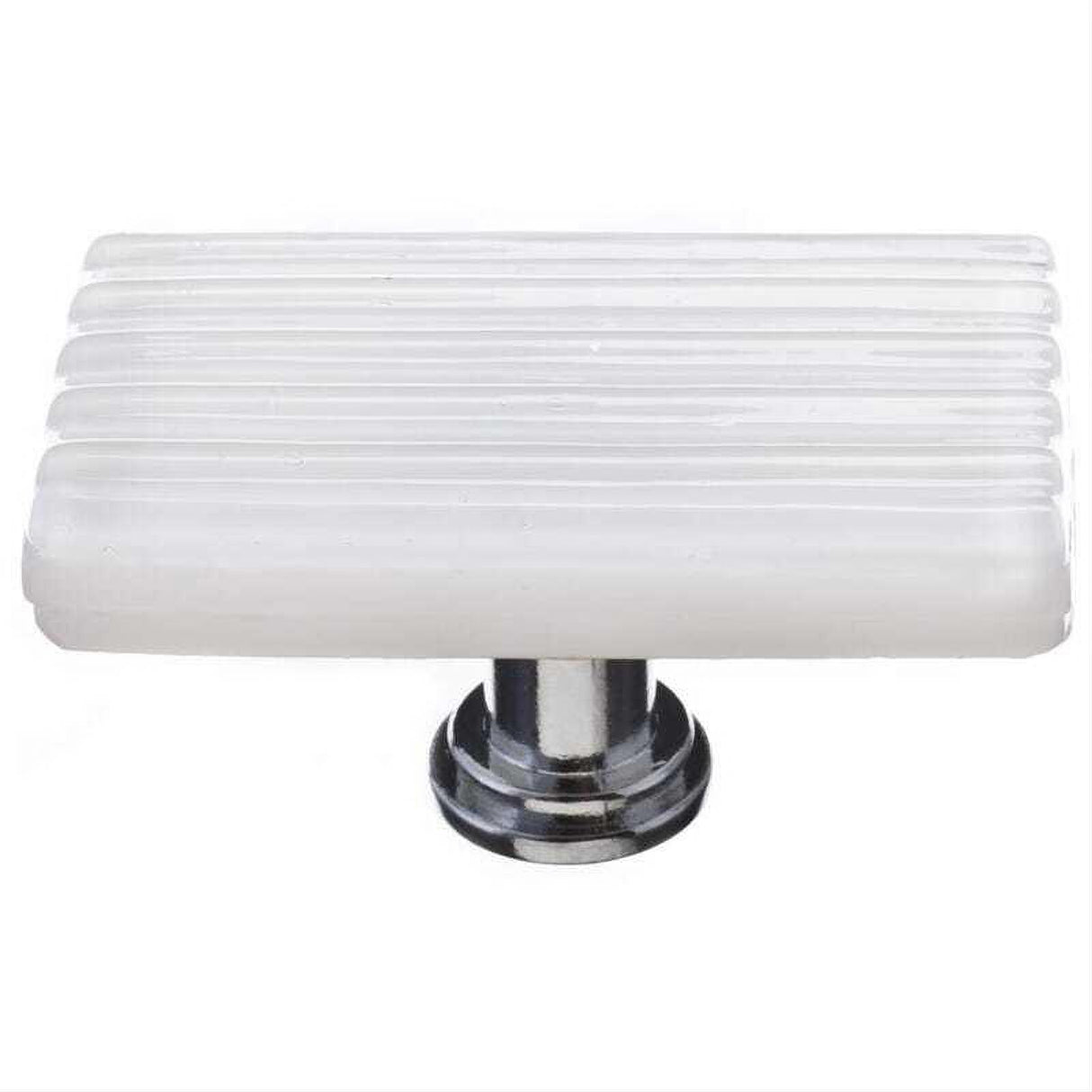 Sietto LK-800-PC Reed White Long Knob Polished Chrome